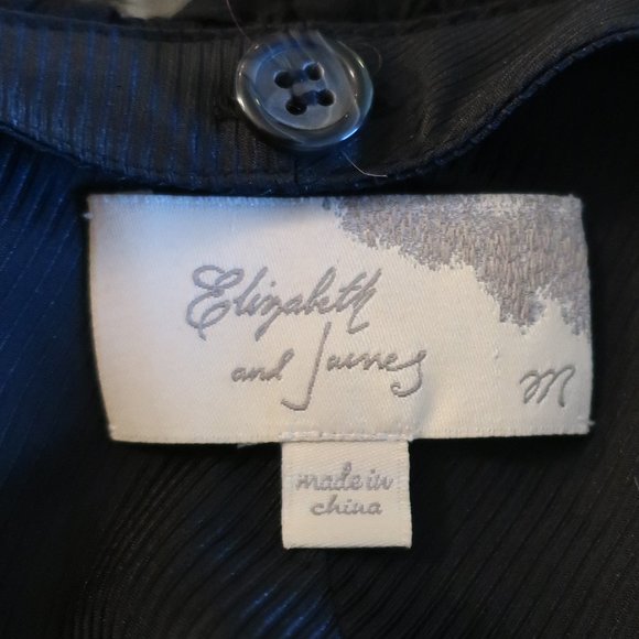 Womens Elizabeth and James Dandy Black Silk Ruffled Vest Top M * - Picture 15 of 15